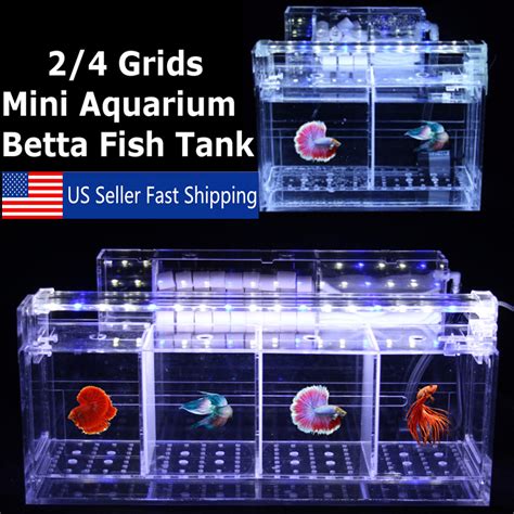 Led Acrylic Betta Fish Tank Mini Desktop Aquarium