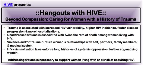 Hangouts With Hive Beyond Compassion Caring For Women With A