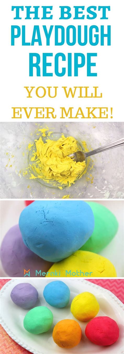 Easiest Playdough Without Cream Of Tartar 3 Simple Ingredients Best Playdough Recipe