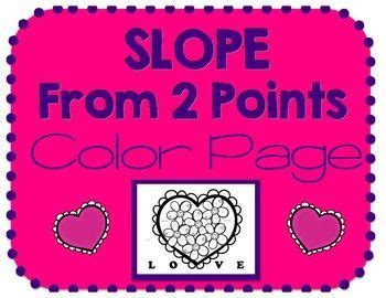 In algebra, the slope of a line is a number that helps you understand how steep the line is. Slope from 2 Points Valentine's Day Color Page Slope ...