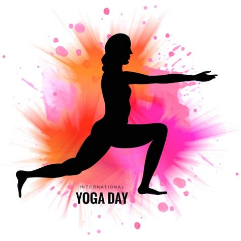 Free Vector Woman Doing Asana For International Yoga Day Background