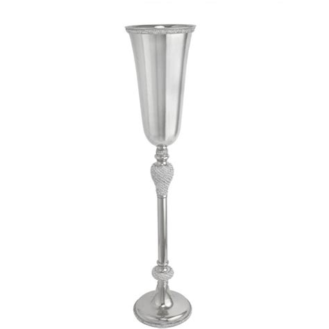 Vs205 L0 Nk Glitz Nickel Large Fluted Floor Standing Vase