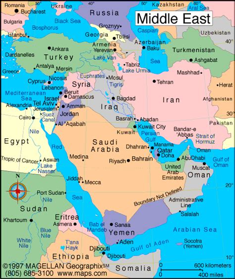 Map Of The Middle East With Facts Statistics And History