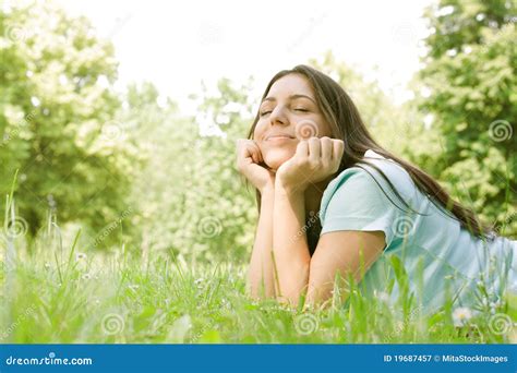 Beautiful Girl Dreaming Outdoor Stock Image Image Of Grass Dreaming 19687457
