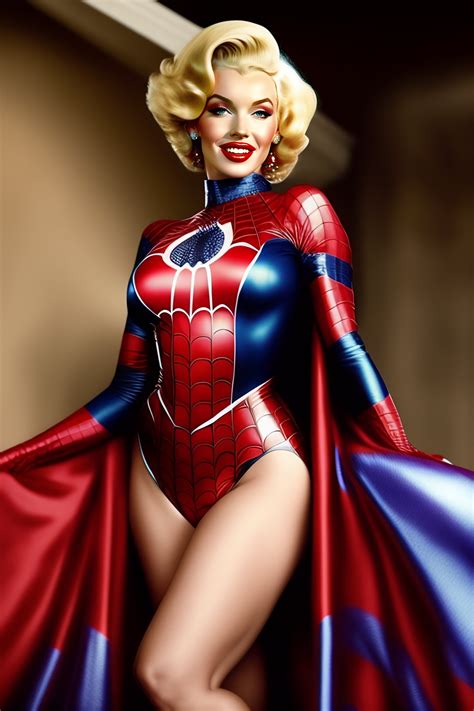 Lexica Pin Up Marilyn Monroe In A Spider Man Costume