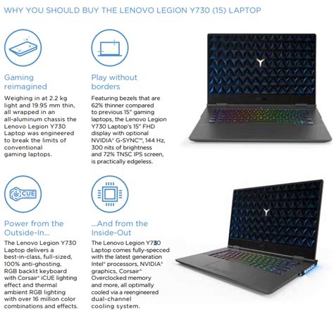 Lenovo Legion Y730 Laptop 15 Specifications English Community