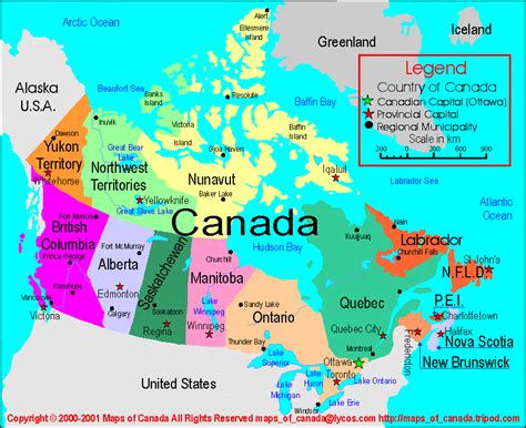 Canada Map With Capitals Time Zones Map World