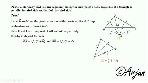 Vector Theorem 8 The Line Segment Joining The Mid Point Of Any Two