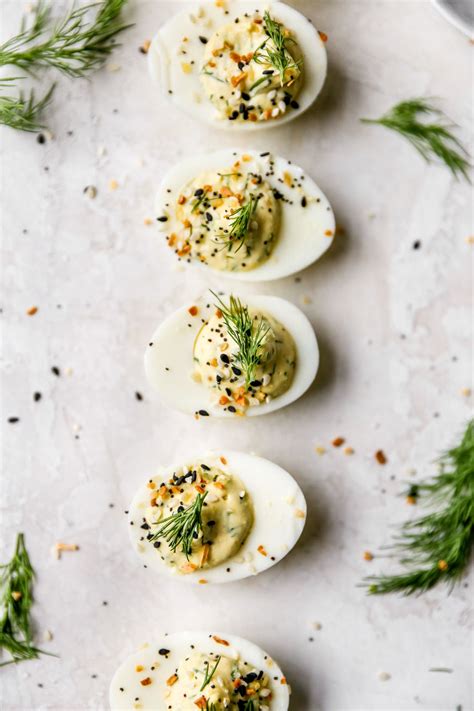 Everything Deviled Eggs With Scallion Dill Cream Cheese Recipe