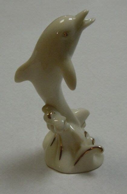 Lenox Treasury Of Dolphins Collection Creamgold Dancing Dolphin New