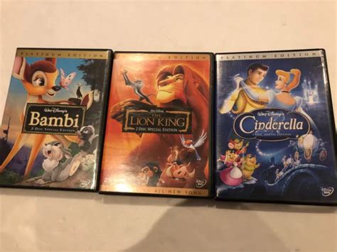 Lion King Cinderella Bambi Disney Dvd Lot Platinum Special Editions Picclick