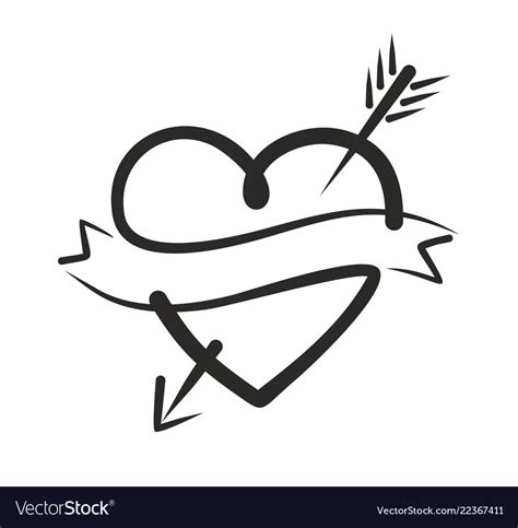 Heart Logo With Arrow Royalty Free Vector Image