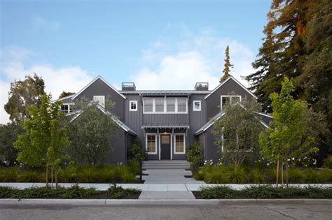 Front porches don't just cover the doorway in a modern farmhouse. Modern Gray Farmhouse - Transitional - Exterior - San ...