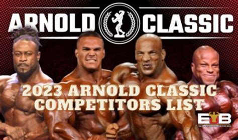2023 Arnold Classic Usa Updated Official Competitors List