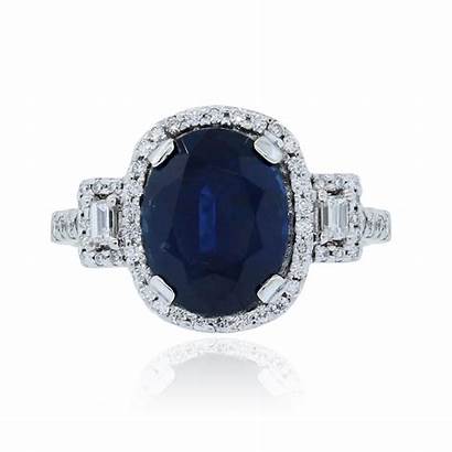 Sapphire Ring Diamond Gold Oval 14k 85ct