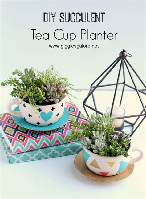 Have a spare tea cup lying around? DIY Tea Cup Succulent Planters - Giggles Galore