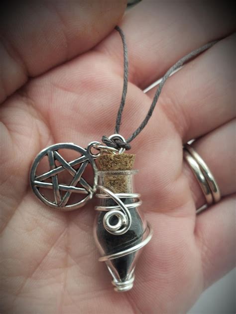 Spell Jar // Witch Black Salt Spell Protection Jar Necklace // - Etsy