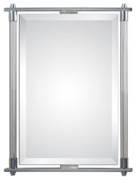 Bathroom mirror wall sconces houzz. Uttermost 1127 Adara Polished Chrome Vanity Mirror ...