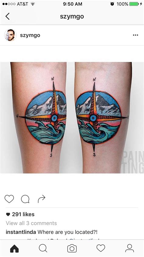 Compass Tattoo Mountain Tattoo Ocean Tattoo Tribal Tattoo Designs