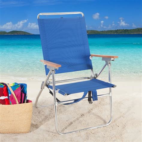 Rio brands portable folding backpack beach lounge chair pool lawn lounger reclining chair. Rio Blue Hi-Boy Backpack Beach Chair with Cooler