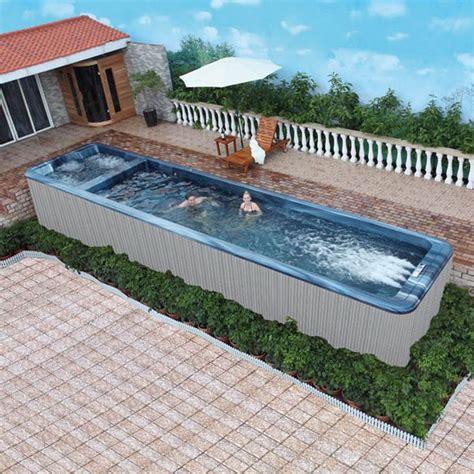 Above Ground Endless Pool Jacuzzi Luxury Swim Spa Hot Tub Combo Hot