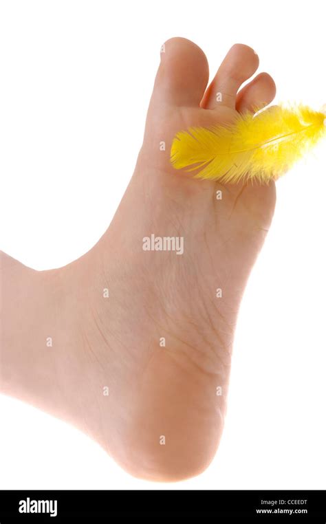 Foot Being Tickled By A Feather Stock Photo Alamy