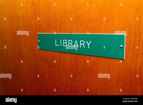 Library Door Sign Stock Photo Alamy