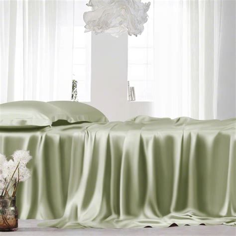 Sage Green Silk Bed Linen High Quality Mulberry Silk