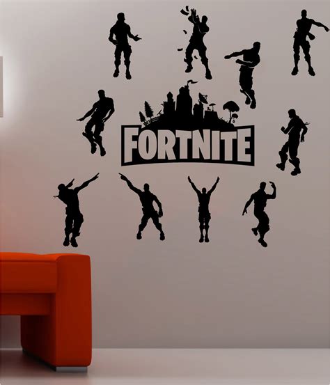 Fortnite Characters Silhouette Emote And Logo Gaming Vinyl Sticker