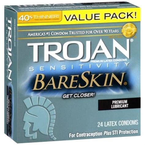 Trojan Sensitivity Bareskin Condoms 24 Pack Sex Toys At Adult Empire