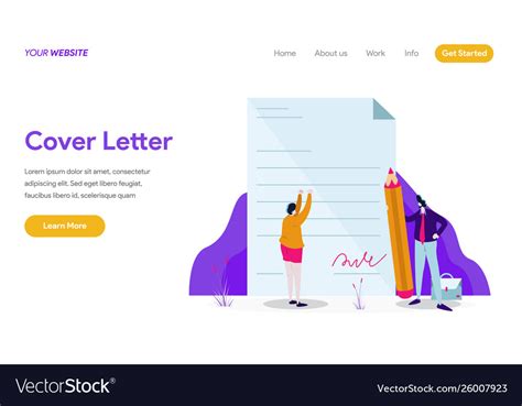 Landing Page Template Cover Letter Concept Vector Image