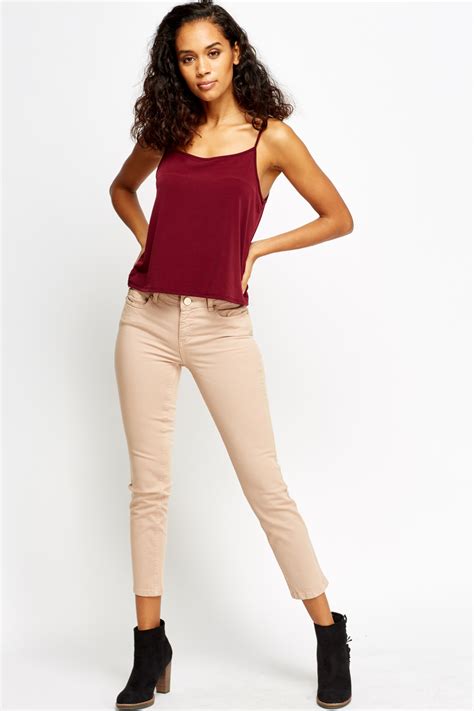 peach skinny fit jeans just 4