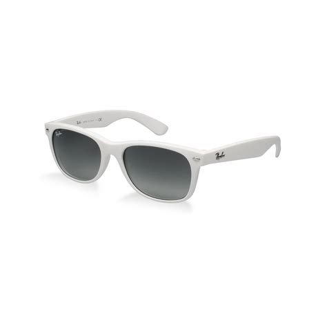 ray ban new wayfarer sunglasses with tapered temples in white white grey grad lyst