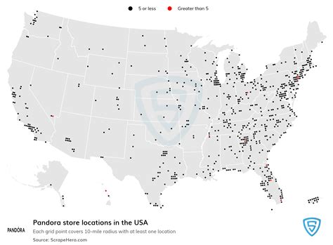 List Of All Pandora Store Locations In The Usa Scrapehero Data Store