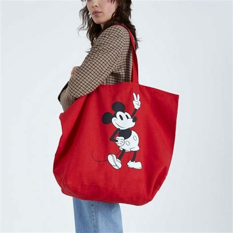 Lady Shoulder Bag High Capacity Mickey Mouse Canvas Shopping Bag Disney Big Bag In 2020 Canvas