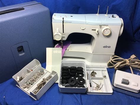 Elna Super Sewing Machine With Accessories And Case Free Arm