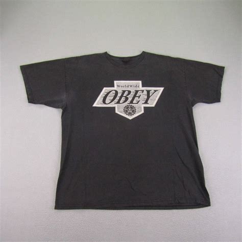 Obey Vintage Obey Shirt Mens Extra Large Black World Wide Graphic Tee