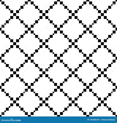 Seamless Black And White Pixel Abstract Pattern Stock Vector