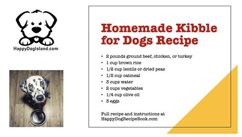 Homemade Dry Kibble Recipe For Dogs Kibble Recipe Dog Recipes Kibble
