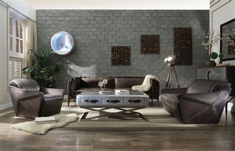 Acme 52480 Winchester Leather Living Room Set Dallas Designer Furniture