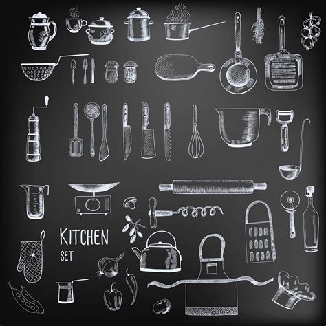 Colección de dibujo para pintar de utensilios de la cocina. Utensilios de cocina: Encuentra su lugar | Murelli Cucine