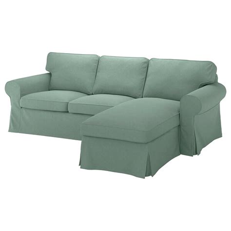 Ektorp Cover 3 Seat Sofa W Chaise Longue Tallmyra Light Green Ikea