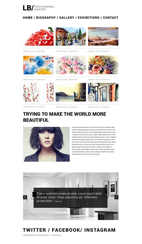 Artist Portfolio Responsive Website Template 49560