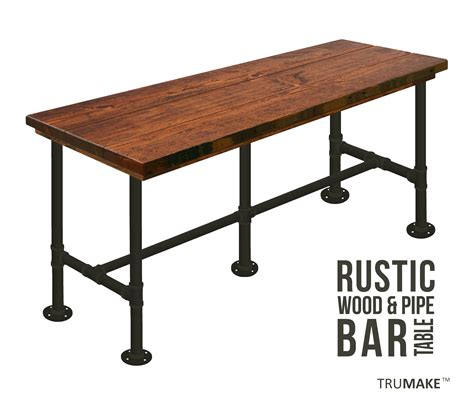 Industrial Counter Height Table Rustic Bar Table Black Pipe Table