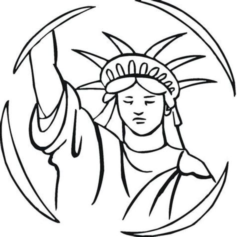 Using clear and dark lines, carefully draw them out, taking all curves into account, as shown in our example below. Statue Liberty Coloring Page | Coloring pages, Coloring ...