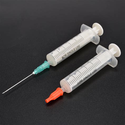 5 Set Syringes 5ml Disposable Plastic Syringe And 21g Needle And Red Cap