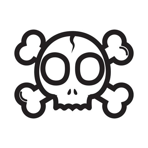 Crack Skull Cute With Cross Bones Logo Design Vector Graphic Symbol