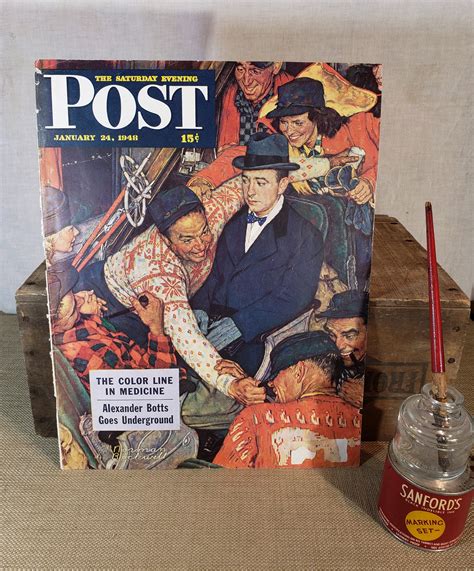 Original The Saturday Evening Post Magazine Cover January Etsy