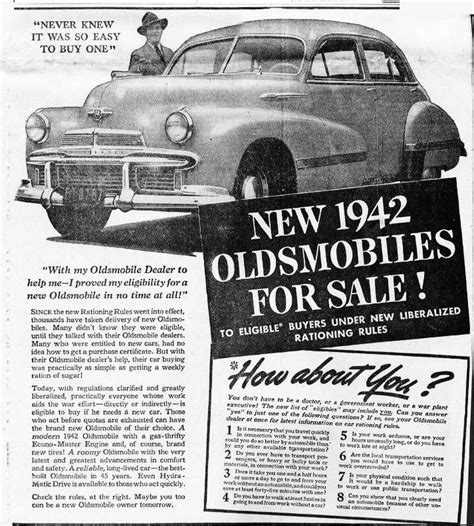 1940s Newspaper Ads Oldsmobile Ads Vintage Advertisements