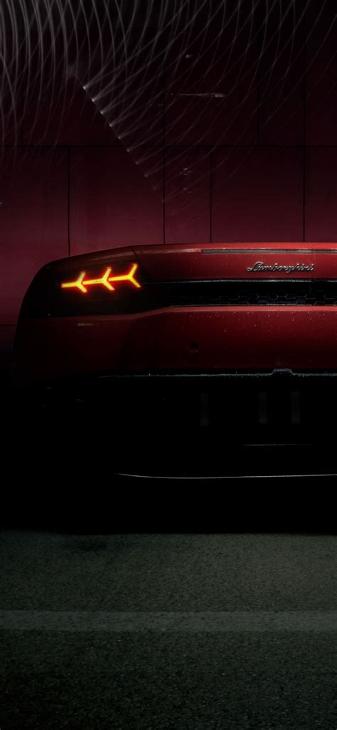 1125x2436 Red Lamborghini Huracan Rear Lights Iphone Xsiphone 10